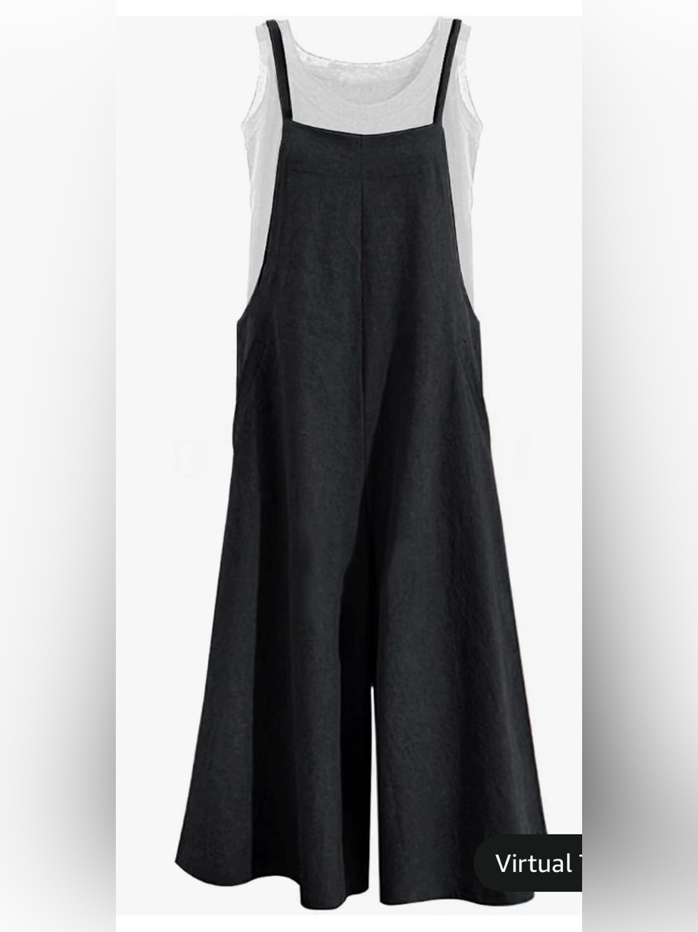 Black Wide-Leg Bib Jumpsuit